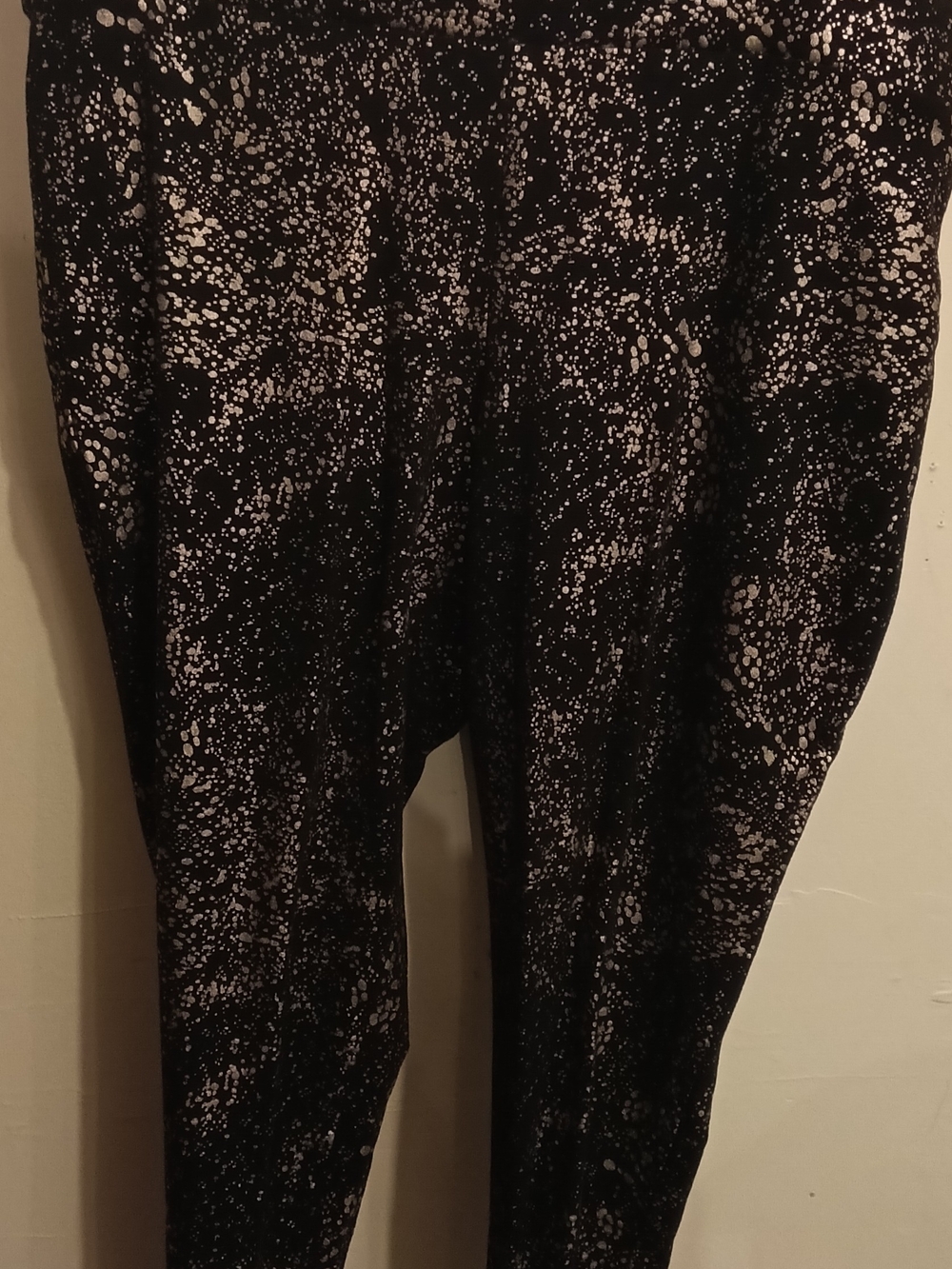 torrid Black Leggings with White Splatter Print